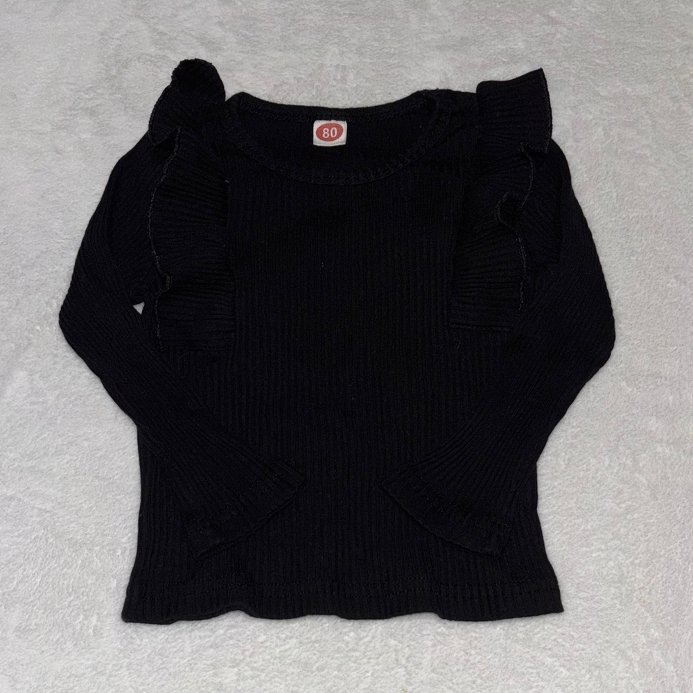 ribbed black long sleeve shirt